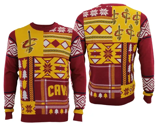 Discover Forever Collectibles Men's Cleveland Cavaliers Patches Ugly Sweater, Christmas Gift