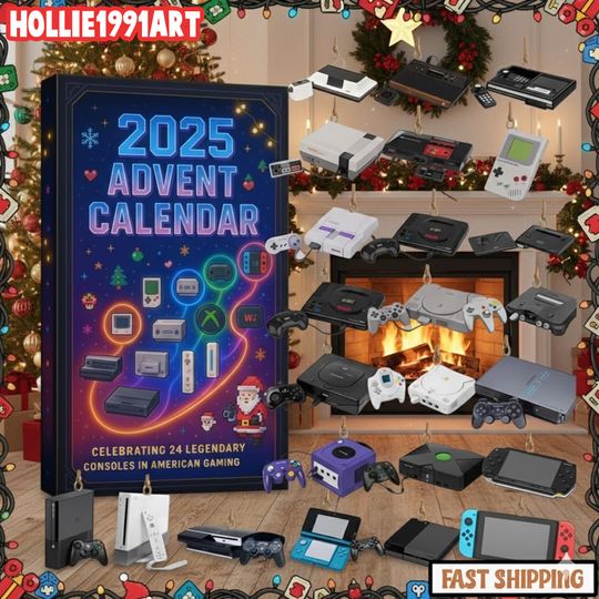 Discover Gaming Console Advent Calendar 2025, 24 Video Game Ornaments, Christmas Countdown Gift, Retro Gamer Decor, Console Collection