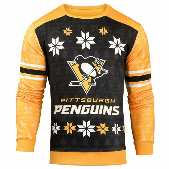 Discover Forever Collectibles Men's Pittsburgh Penguuins Printed Ugly Sweater, Christmas Gift