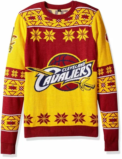 Discover Forever Collectibles Men's Cleveland Cavallierrs Big Logo Ugly Sweater, Christmas Gift