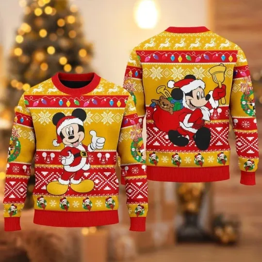 Discover Cute Mickey Mouse Christmas Sweater, Mickey Mouse Movie Xmas Sweatshirt