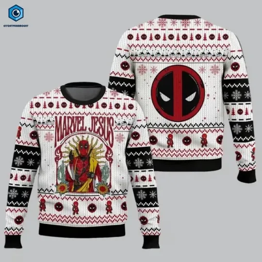 Discover Deadpool Jesus Ugly Christmas Sweater