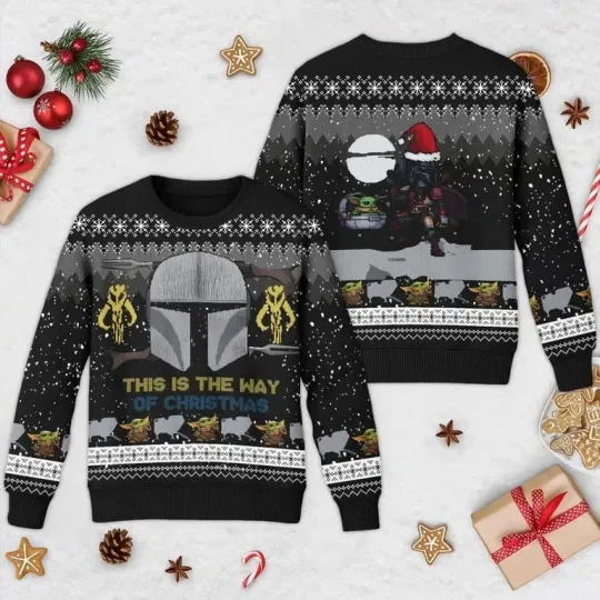 Discover Star Wars Christmas Sweatshirt with Darth Vader and Holiday Design
