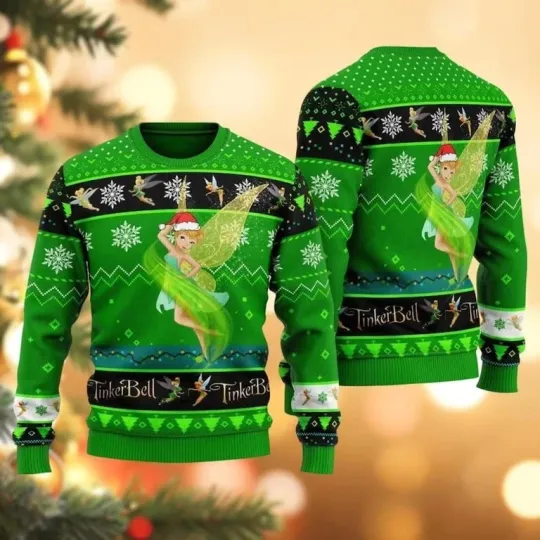 Discover Tinker Bell Christmas Ugly Sweater Disney Princess Holiday Sweatshirt