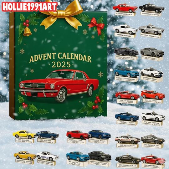 Discover 2025 Classic Car Advent Calendar, 24 Mini Diecast Model Cars Countdown Gift Box, Vintage Muscle Car Collection, Christmas Gift for Men Kids