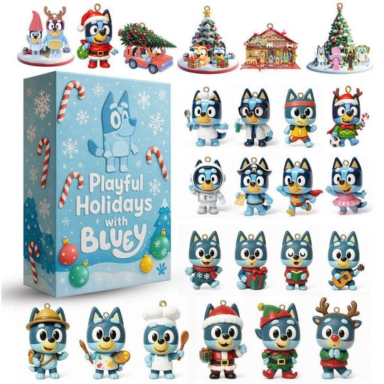 BlueyDad Advent Calendar 2025 - 24 Days of Surprises - Christmas Blind Box Gift for Kids and BlueyDad Fans