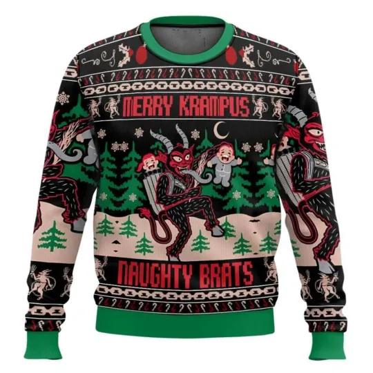 Merry Krampus Naughty Brats Christmas Ugly Sweater