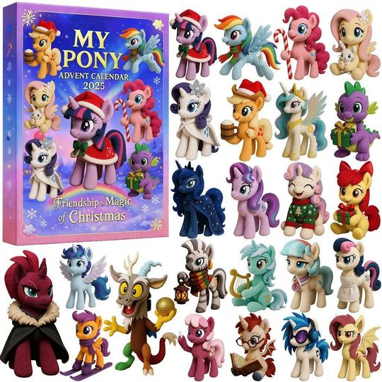 Discover My Little Pony Christmas Advent Calendar 2025, 24 Days of Magical Surprises, Cute Holiday Gift Box for Kids and Pony Lovers