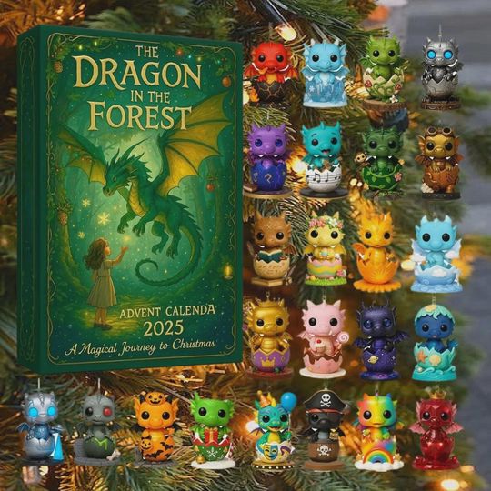Discover The Dragon In Forest Advent Calendar, 24pcs Dragon Building Blocks Advent Calendar, Cute Dragon Christmas Advent Calendar, Dragon Lover Gift