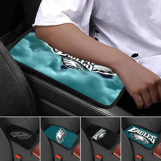 Discover Philadelphia Eagles Armrest Cushion Auto Handrail Box Cover Center Console Pad