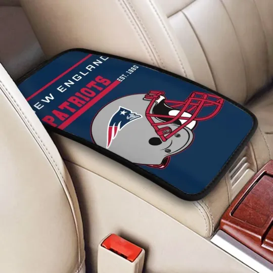 Discover New England Patriots Car Armrest Cushion Auto Helmet Car Box Cover Center Pad
