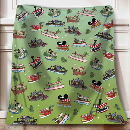 Discover Retro Jungle Cruise Boat Youre In De Nile Blanket, Disney Jungle Cruise Throw Blanket, Animal Kingdom Home Decor, Safari Mode Cozy Blanket