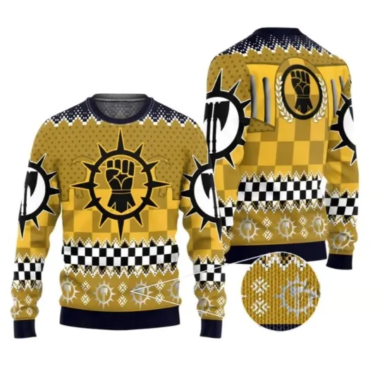 Discover 2025 Christmas Warhammer Imperial Fists Iconic Ugly Christmas Sweater