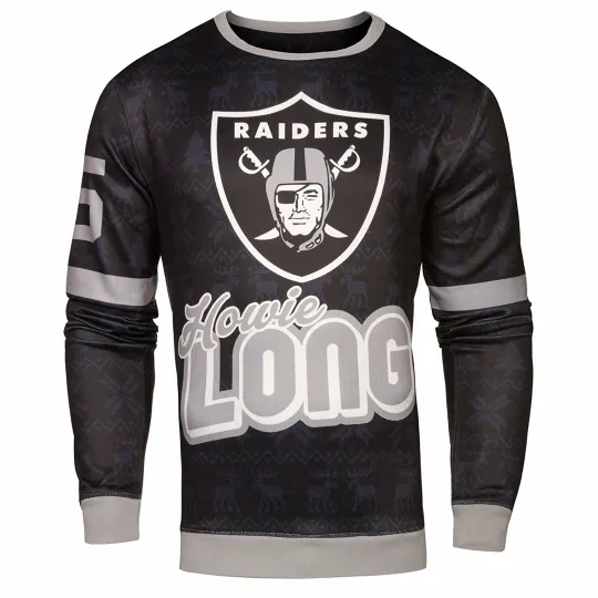 Discover Football Men's Oakland Howie Long #75 Retired Player Ugly Sweater, Christmas Gift
