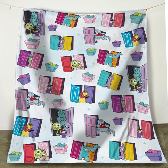 Discover Funny Pixar Monsters Inc Doors Fleece Blanket, Put That Thing Back Where It Came From Blanket, Disney Monsters Inc Home Decor, Gift For Kids