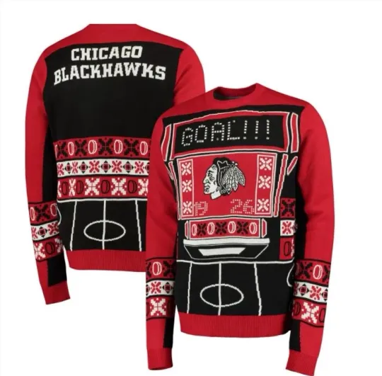 Discover Forever Collectilbles Men's Chicago Blackhawks Ugly Light Up Sweater, Christmas Gift