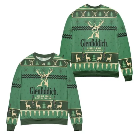 Discover Glenfiddich Single Malt Scotch Whisky Ugly Christmas Sweater