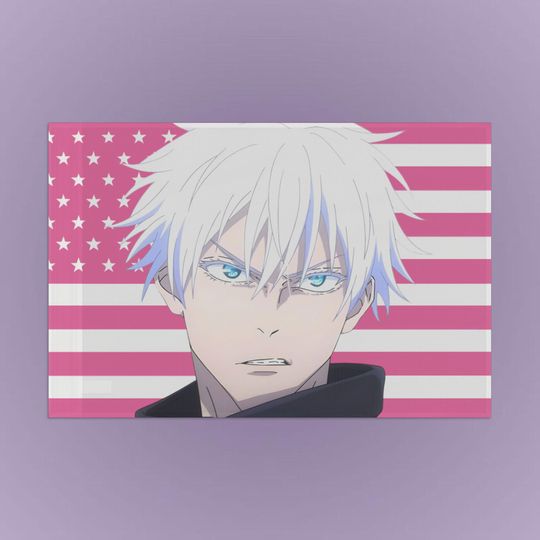 Discover Satoru Gojo Pink Flag, Anime Wall Decor, Otaku Gift