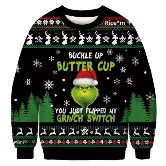 Discover Christmas funny character Green Monster Ugly Sweater
