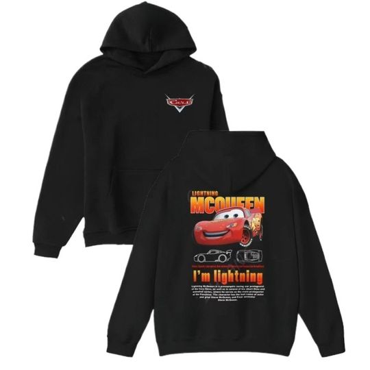 Discover Disney 2025 Spring Lightning McQueen Printed Hooded Sweatshirt Fashion Autumn Winter Men and Women Casual Pullover Hoodies