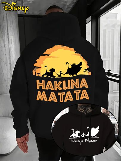 Discover Disney Simba Lion King Men's Hoodie Autumn Winter Casual Unisex Pullover Sweatshirt Tracksuit Clothing Hoody Oversized