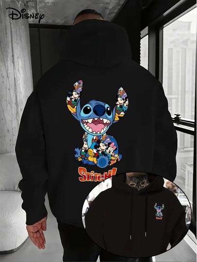 Discover Disney Stitch Men's Hoodie Autumn Winter Casual Unisex Pullover Sweatshirt Tracksuit Clothing Hoody Oversized Streetwear