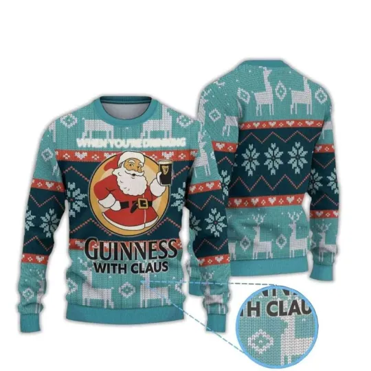 Discover Guinness With Claus Ugly Christmas Sweater