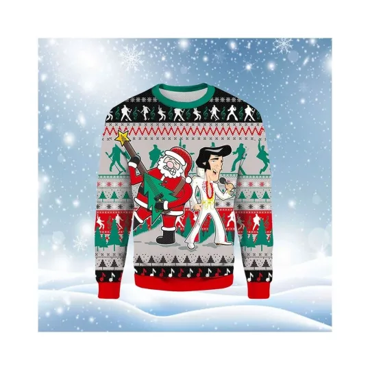 Discover Elvis P Ugly Sweater, Elvis P Ugly Christmas Sweater