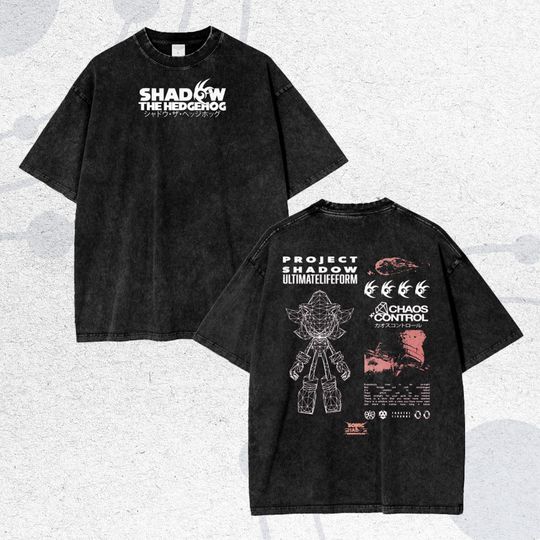 Shadow the Hedgehog Double Sided T-Shirt Japanese Streetwear Sonic Video Game