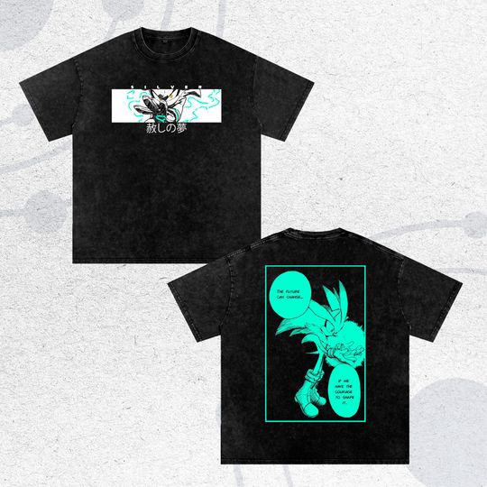 Acid Wash Sonic Tee - Silver & Shadow the Hedgehog