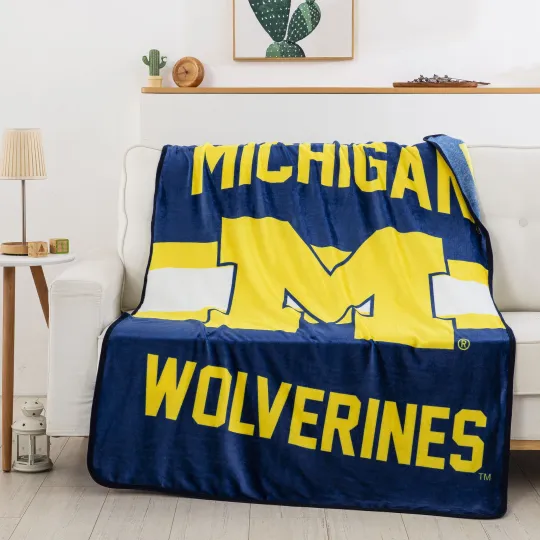 Northwest Michigan Wolverines Singular Silk Touch Throw Blanket