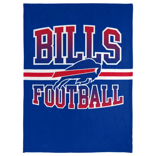 Discover football Buffalo Stripe Micro Raschel Plush Throw Blanket