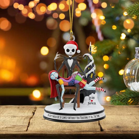 Humorous Jack and Sally Christmas Ornament, Nightmare Couple Ornament, Sally and Sally Love Tree Decor