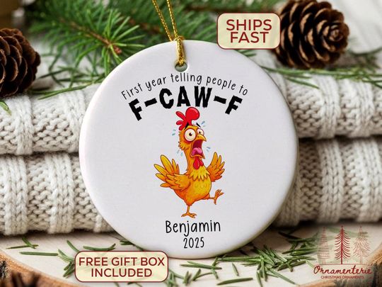 Discover F-Caw-F ornament, Funny Sassy Raven Rooster ornament, Gothic Bird Art ornament, Funny Crow ornament, Black Crow Raven ornament, Sassy Raven