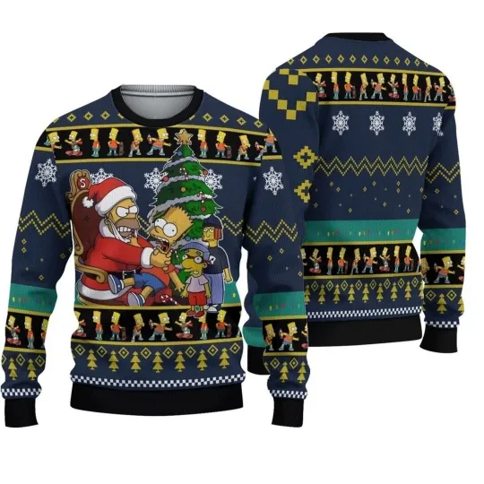 Christmas Simpsons Ugly Sweater, Simpsons Homer Xmas Sweater