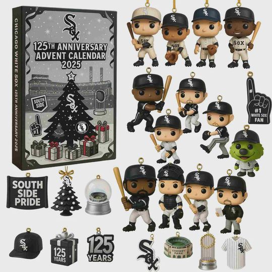 Discover Chicago White Sox Advent Calendar 2025, Christmas Countdown Advent Calendar Gift Box With 24 Acrylic Ornaments