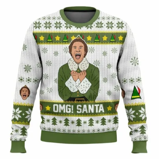 OMG Santa Buddy The Elf Ugly Christmas Sweater