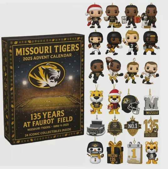 Discover Missouri Tigers Advent Calendar 2025, Christmas Countdown Advent Calendar Gift Box With 24 Acrylic Ornaments