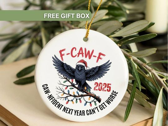 Discover Funny Coworker Gift, F-Caw-F Christmas Ornament, Employee Christmas Gifts, Bulk Gifts, Bird Ornament, Ornament Gift Tag, Year End Gifts