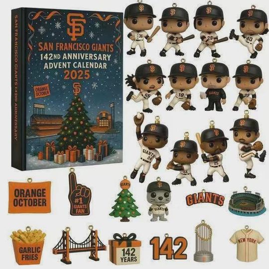 Discover Major League Baseball Advent Calendar 2025, Christmas Countdown Advent Calendar Gift Box With 24 Acrylic Ornaments