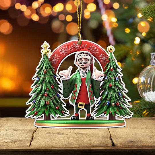 Discover Post Malone Christmas Ornament, Music Lover Holiday Tree Decor, Unique Xmas Gift
