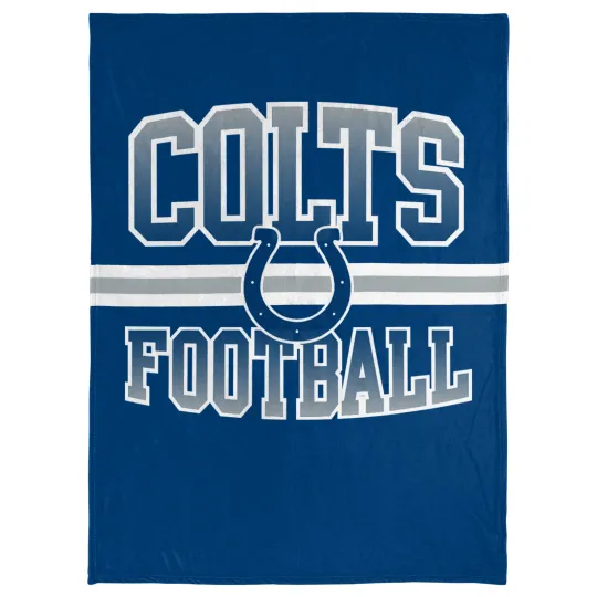 Discover football Indianapolis Colts Stripe Micro Raschel Plush Throw Blanket