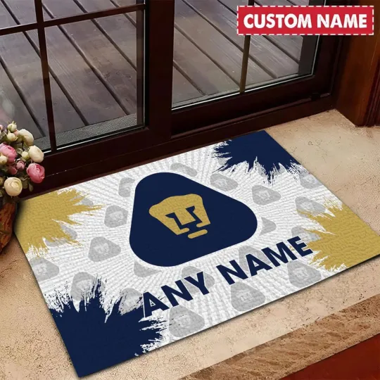 Discover Personalized LIGA MX Pumas UNAM Doormat Garage Rug, Welcome Mat, Carpet Rug
