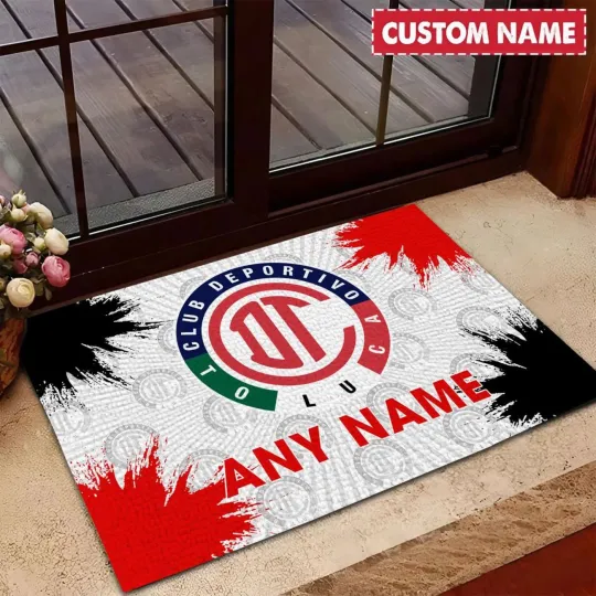 Discover Personalized LIGA MX Deportivo Toluca Welcome Doormat, Garage Rug , Carpet Rug