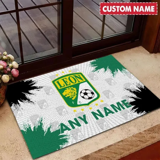 Discover LIGA MX Club Leon Special Doormat, Garage Rug, Welcome Mat, Carpet Rug