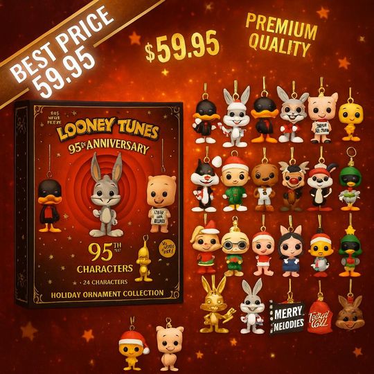 Looney Tunes 95th Anniversary Advent Calendar 2025 | 24 Days of Bugs Bunny, Daffy Duck & Holiday Character Ornaments