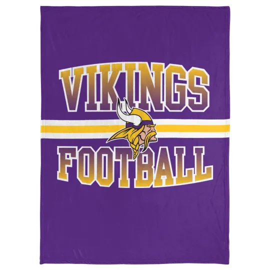 football Minnesota Vikings Stripe Micro Raschel Plush Throw Blanket