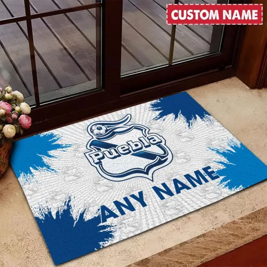 Discover LIGA MX Club Puebla Doormat, Garage Rug, Welcome Mat, Carpet Rug