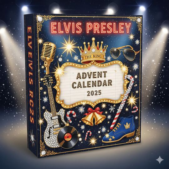 Elvis Presley Advent Calendar 2025 | 24 Days of The King Icon & Graceland Ornaments | Classic Rock Collector Gift Set