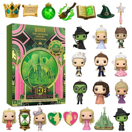 Wicked The Official Advent Calendar 2025 | 25 Days of Elphaba, Glinda & Oz Ornaments | Broadway Musical Collector Gift